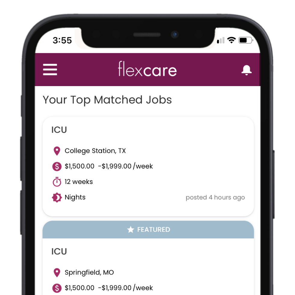 A screenshot of the FlexCare App