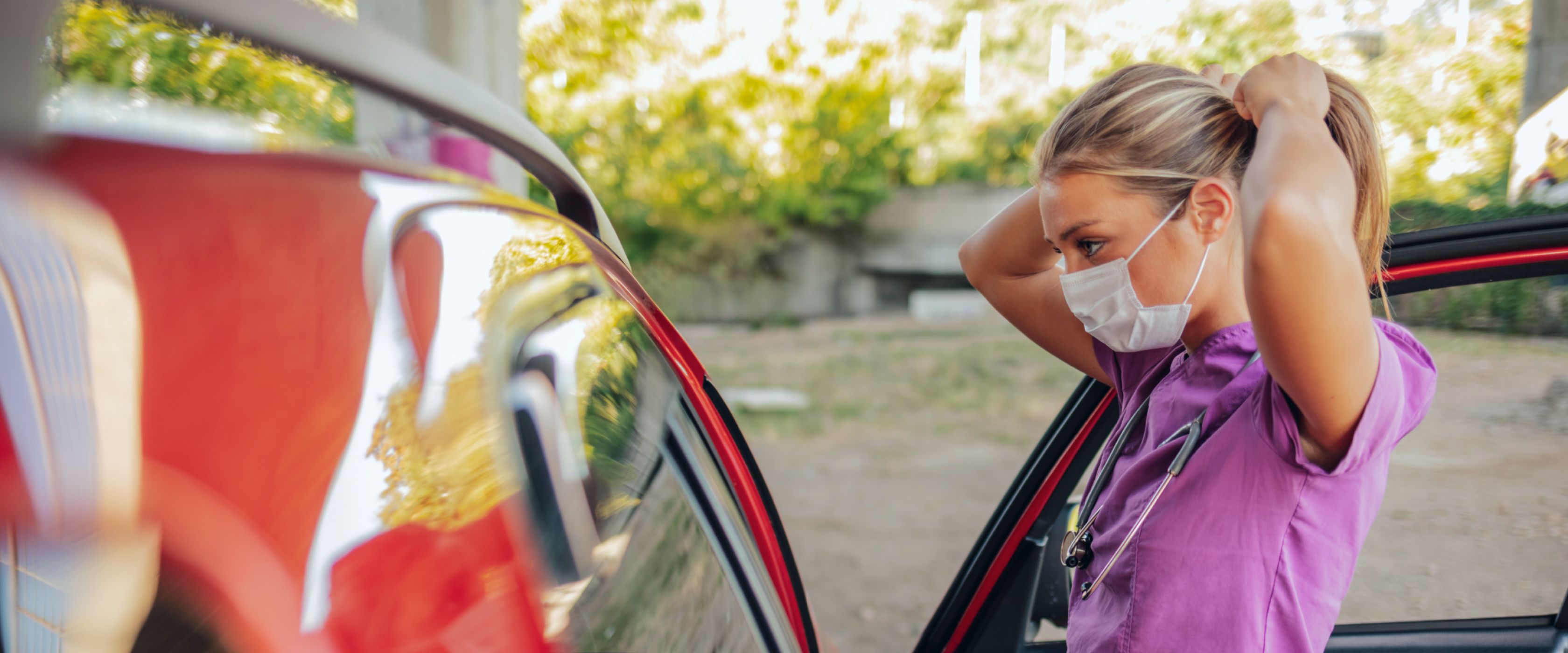 Nurse getting ready on her first day