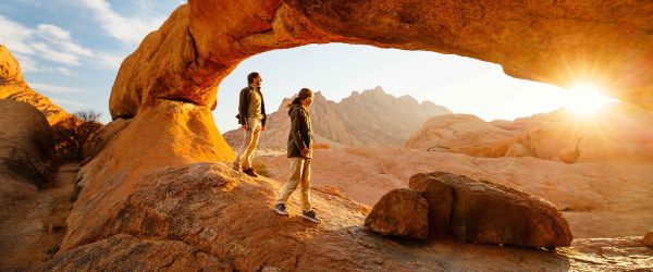 People standing at Grand Arches 