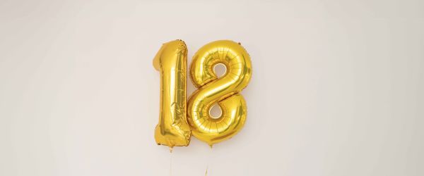 Balloons in the number "18"