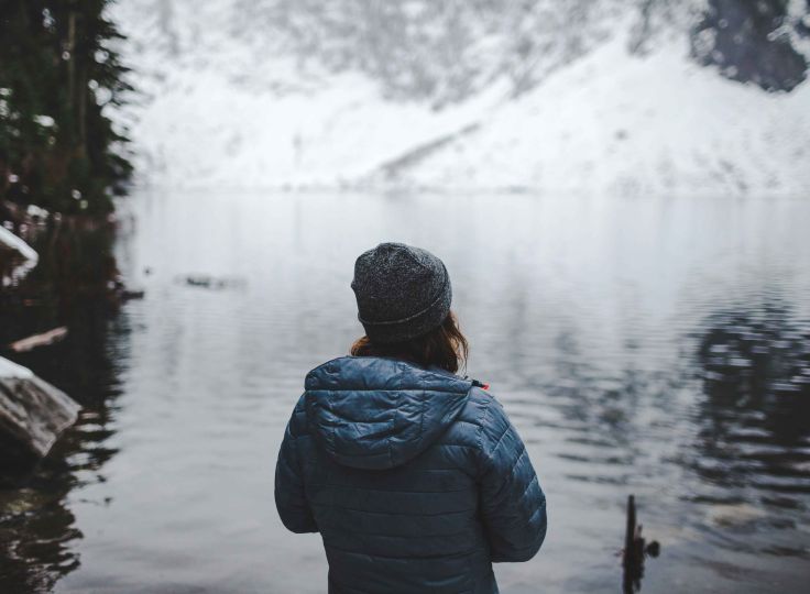 Woman in snow