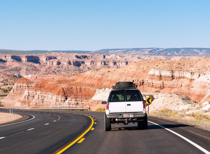 Vehicle on a road in Arizona