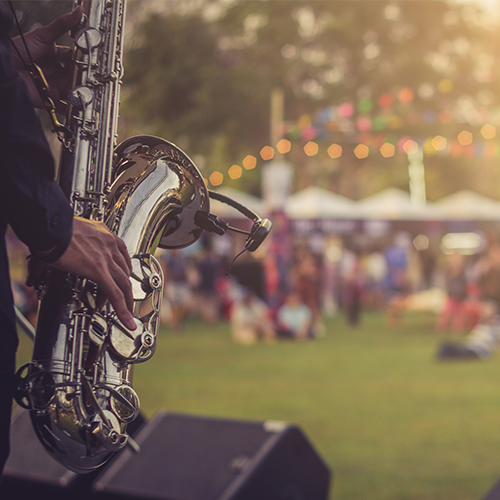 Person playing saxophone