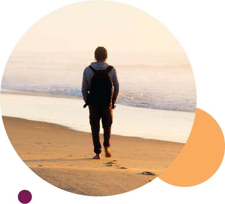 Man walking on the beach