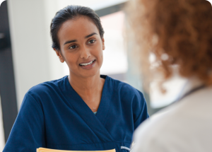 A clinician prepares for orientation